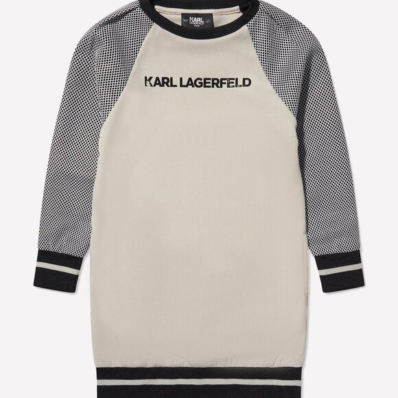Karl Lagerfeld  Girls Mesh Sleeve Sweater Dress - Picture 1 of 4